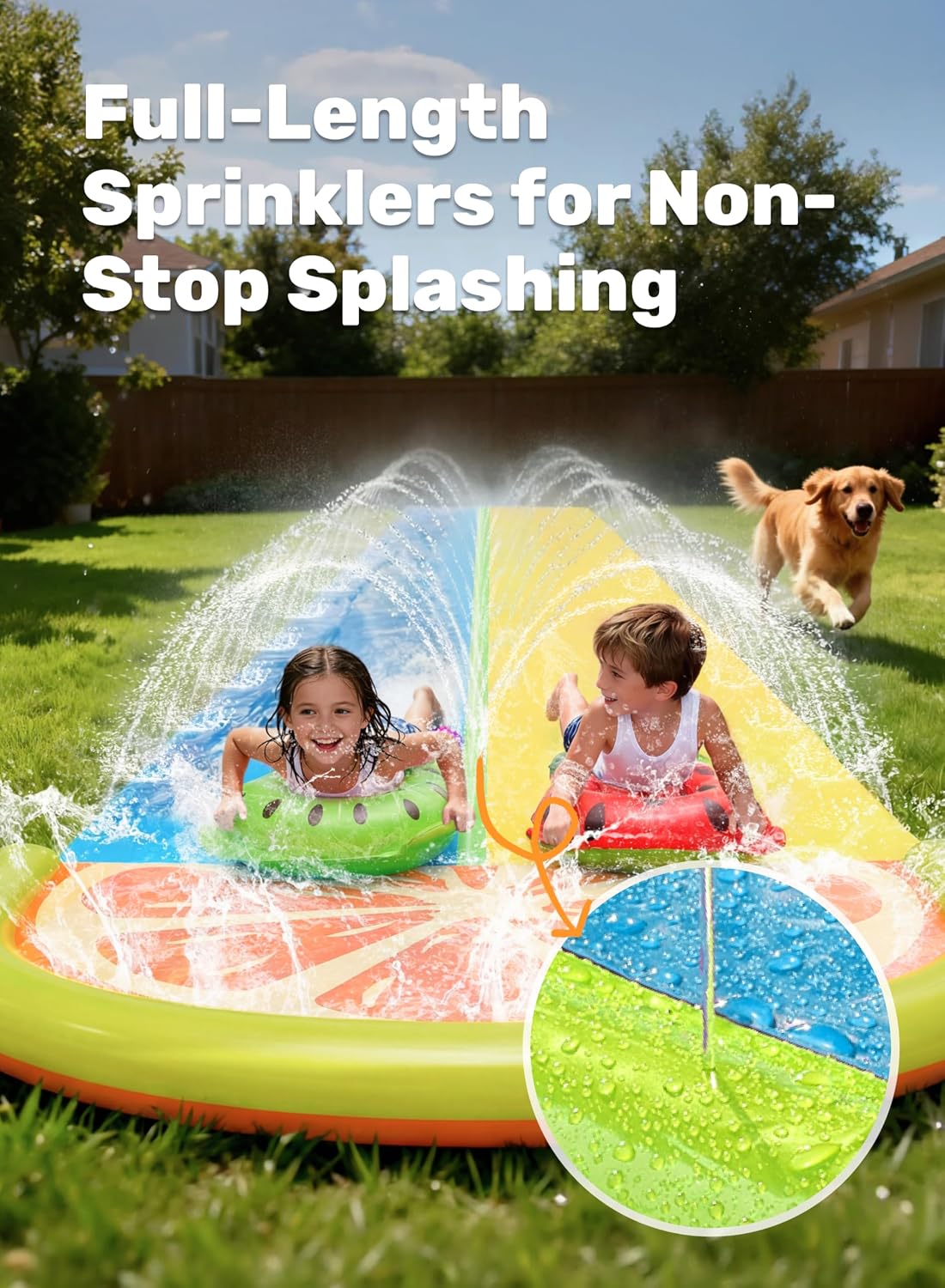 Sloosh Water Slides with 2 Inflatable Boards, Orange - image 3