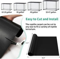 Bearded Dragon Tank Accessories, Reptile Mat - 18x36" Black - image 2