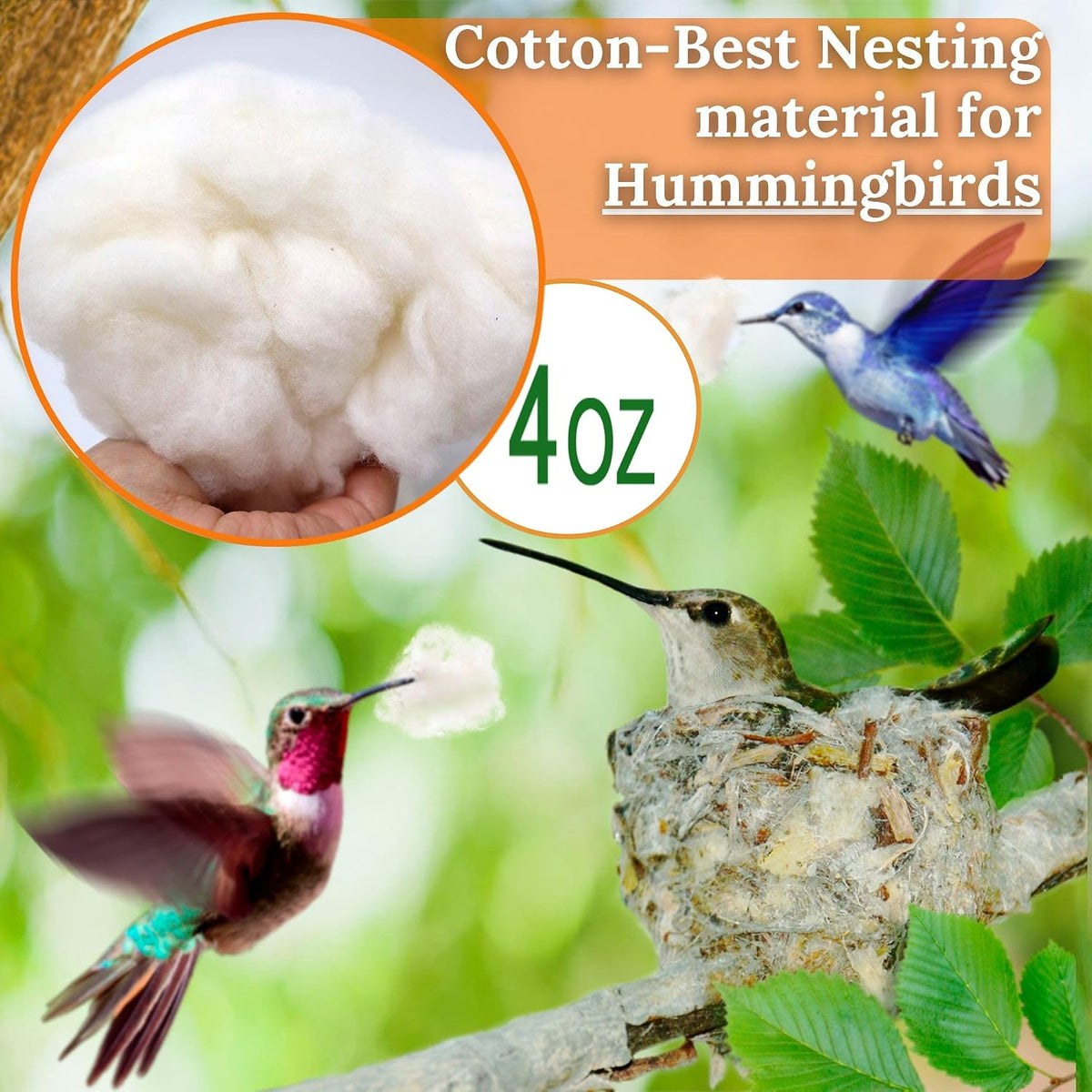 Bird Nesting Material Holder for Hummingbirds - White - image 2
