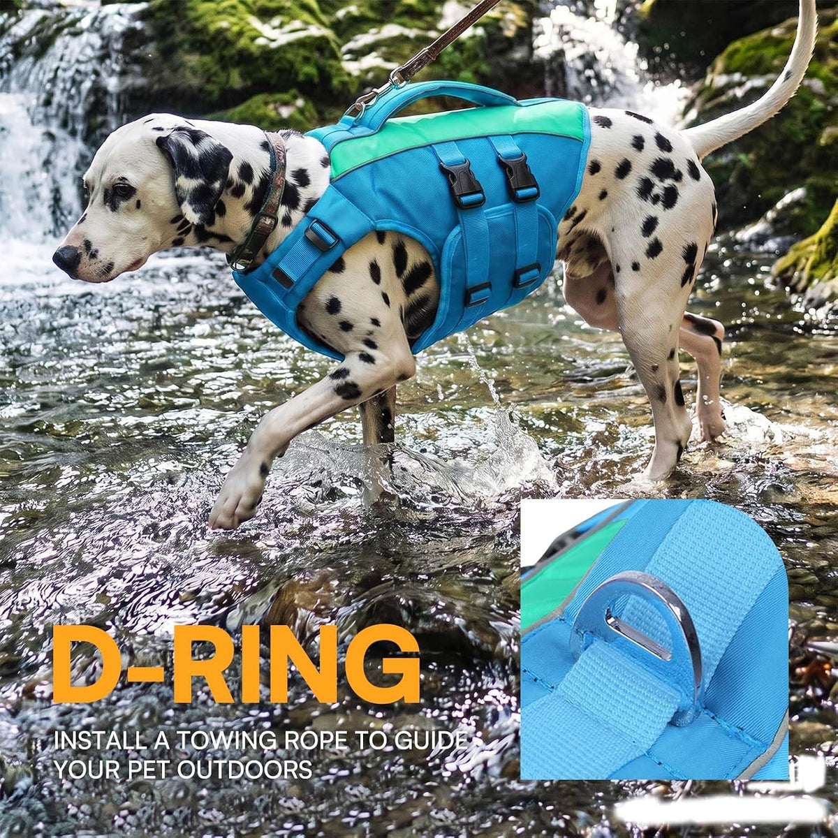 Dog Life Jacket Medium,Ripstop Dog Flotation Vest for Medium Dogs – Essentials for Dogs - Large / Blue - image 4