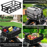 AWQM Large Ebike Basket, Waterproof Metal Electric Bicycle Basket, Quick Assemble Bike Accessories Rear Cargo Rack for Picnic, Pet, Sports