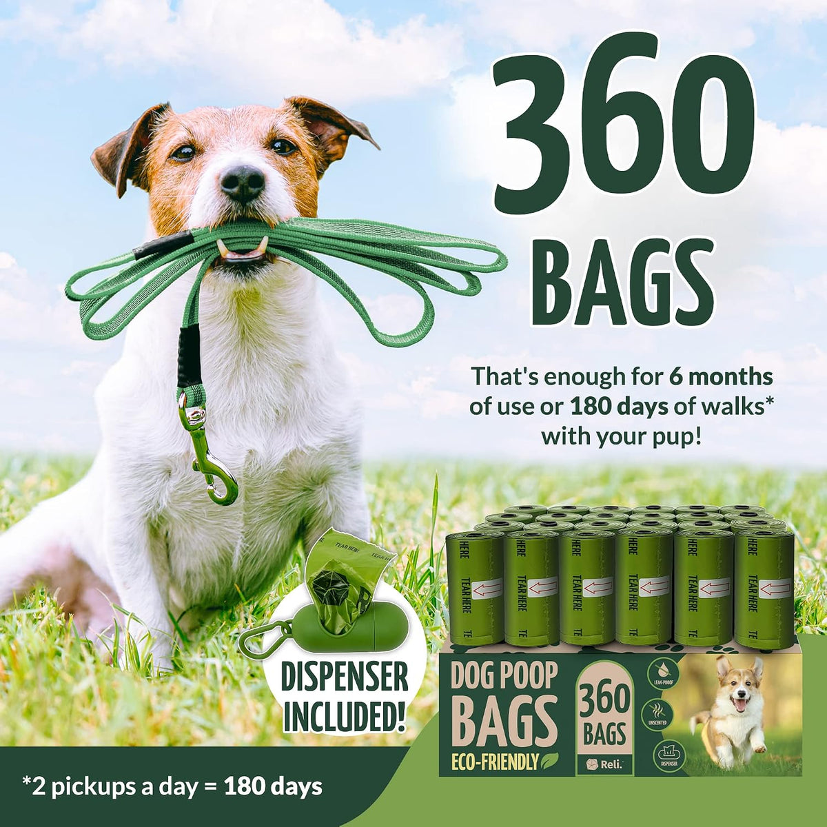 Reli. Poop Bags Rolls, Dog Poop Bags for Dogs - image 3