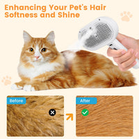 3-in-1 Self Cleaning Cat Brush for Indoor Cats & Dogs Shedding - White - image 3
