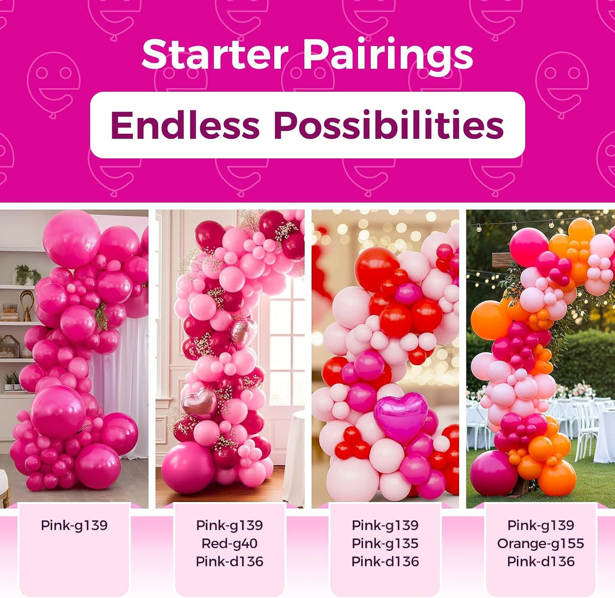 Bezente Assorted Latex Rainbow Balloons 100 Pack 12 inch – Fun for Kids & Family - 13-pink-g139 / 18inch (Large) - image 3