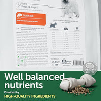 Nature's Protection Superior Care White Dogs Grain-Free Dry Dog Food - High Protein, Tear Stain Dog Food for Small & Mini Breeds Light Coated Adult Dogs, Fresh Pet Meal, Salmon, 3.3 lb