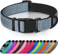 Joytale Reflective Dog Collar, Adjustable Neoprene Padded - X-Small (Pack of 1) / Gray