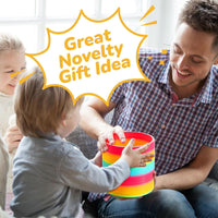 6 Inch Jumbo Rainbow Spring Coil Toy for Kids Neon Plastic Spring Toy – Fun for Kids & Family - image 4