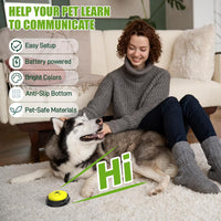 Fzixvow 8-pack recordable dog talking buttons with non-slip mat and brush - view 4