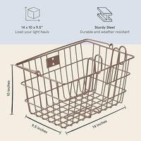 Retrospec Apollo-Lite Lift-Off Bike Basket - Detachable Steel Handlebar Basket with Carrying Handle for Commuting, Shopping & Beach Trips - 14.5in x 9.5in Weather-Resistant Biking Gear