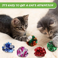 Silkfly 30 Pcs Cat Crinkle Balls Toys 2.36" Interactive Colorful – Essentials for Cats - 50 - image 2
