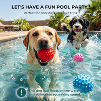 3.5''Durable Squeaky Dog Ball for 25-80lbs Aggressive Chewers – Essentials for Dogs - 1 PC-Beef-Red - image 3