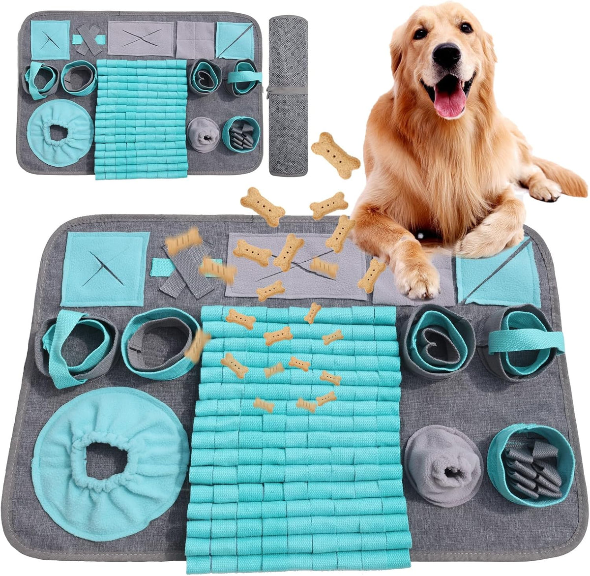Snuffle mat for Dogs Iteractive Dog Puzzle Toy Used for Training - blue