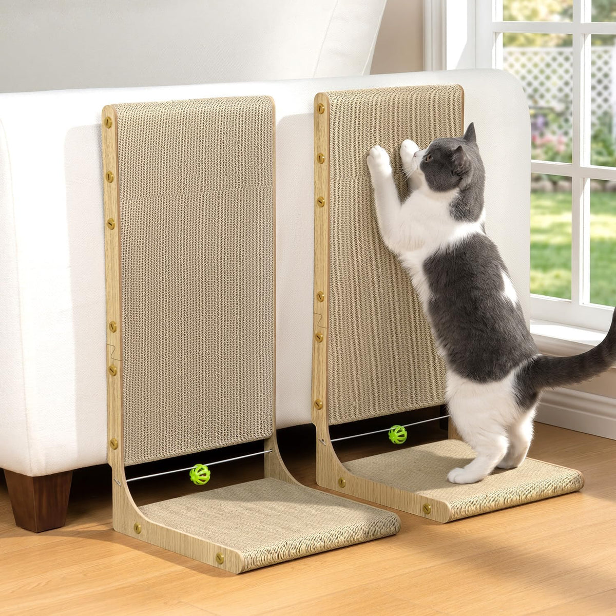 Conlun Cardboard L Shape Cat Scratcher 22" – Essentials for Cats - 22"(2 Pack)