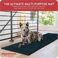 My Doggy Place Microfiber Dog Mat for Muddy Paws, 8' x 2' Teal - Non-Slip, Absorbent and Quick-Drying Dog Paw Cleaning Mat, Washer and Dryer Safe - Hallway Runner