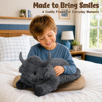 Wepop 5lbs Highland Cow Weighted Stuffed Animals 22in Giant Highland - Highland Cow-greyp - image 2