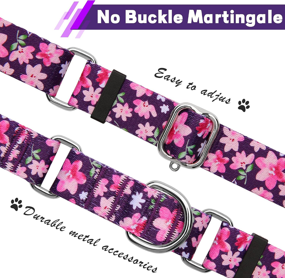 Hikiko Martingale Dog Collar Without Buckle - Japanese Purple / Small - image 2