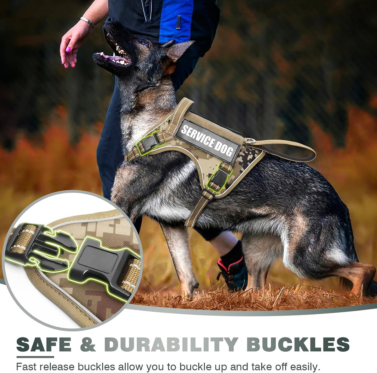 WINSEE Tactical Dog Harness - Large / Desert Camo - image 3
