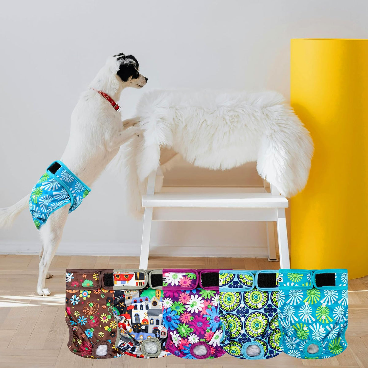 Tuiskusa Reusable Washable Dog Diapers Female - Fireworks 5-Pack / Large - image 2