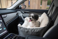 Best Pet Supplies Elevated Dog Car Seat for Small Dogs - Booster (Gray) / 21" x 20" x 14"