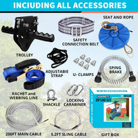Zip Line Kit for Kids Adults : 100FT Up to 380Lbs - 200ft - image 4