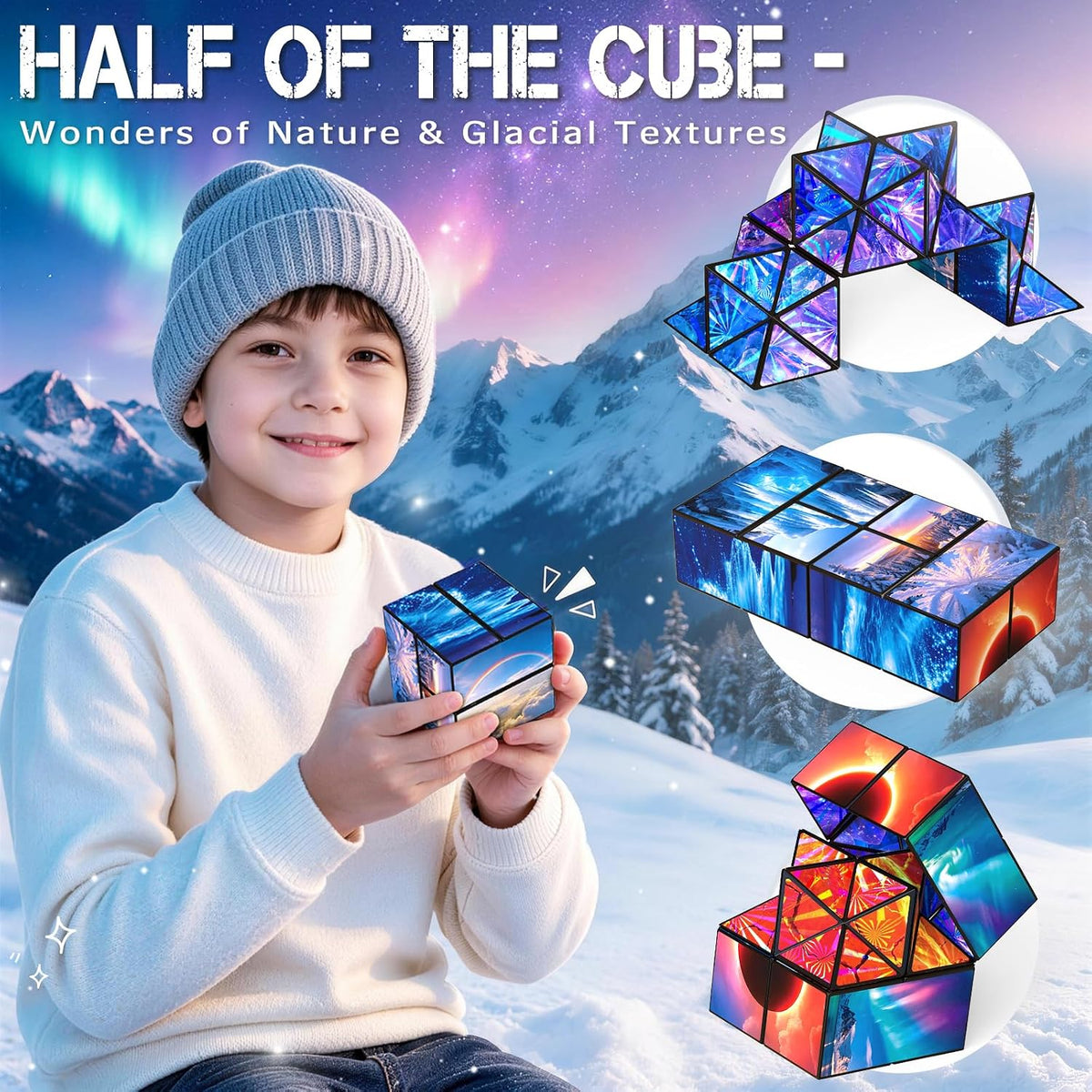 Euclidean Cube Fidget Toys for Kids 2 in 1 Star Cube Magic Cube - Nature - image 3