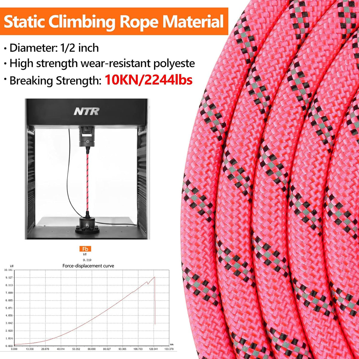 Heavy Duty Dog Leash, 15FT Training Leash with Swivel Lockable Hook, Padded Handle and Highly - 50ft*3/8" / Pink - image 2