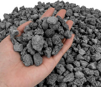 Mr. Fireglass 10 Pounds Black Natural Lava Rock for Indoor Outdoor Gas Fire Pits Fireplaces & Barbecue Grills | Volcanic Lava Stones for Decorating Garden Landscaping, Potted Plants, 0.3"-0.6"
