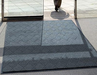 WaterHog Diamond | Commercial-Grade Entrance Mat with Rubber Border – Indoor/Outdoor, Quick Drying, Stain Resistant Door Mat (Bluestone, 3' x 12')