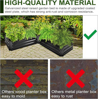 EDOSTORY Raised Bed Garden Bed Kit, 5x5x1ft Galvanized Planter Tall Raised Garden Boxes Outdoor, Large Metal Raised Garden Beds for Vegetables, Flowers, Herbs