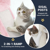 Allewie 68 Inches Cat Tree/House and Towers for Big Feline/Scratching - 82 in / Pink - image 4