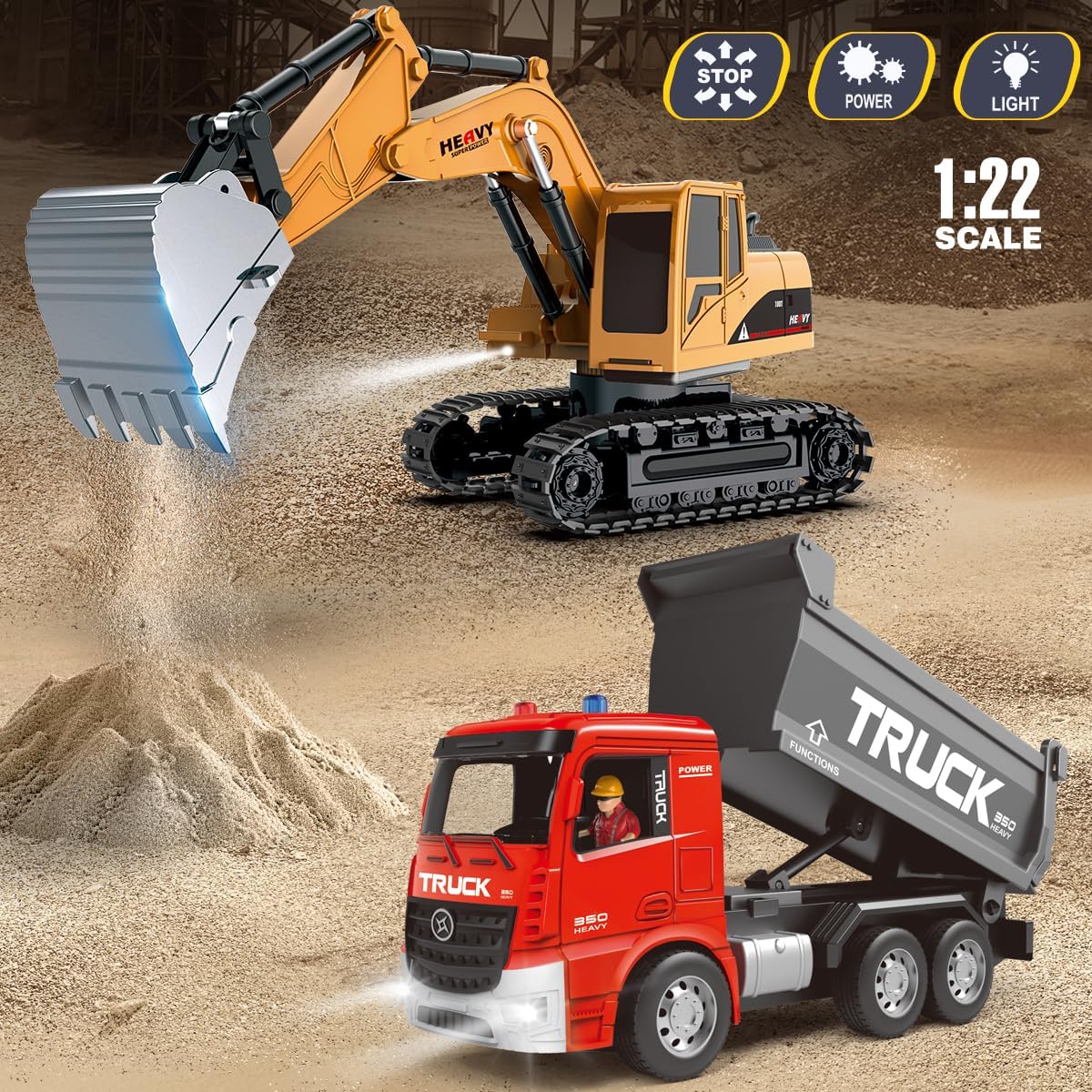 Leopmase 11 channel remote control forklift toy lifting a box with its fork raised - view 7