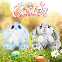 My OLi Bunny Stuffed Animal Pack of 2 Plush Rabbit 7in Stuffed Bunny with Floppy Ear Bedtime Friend Soft Toy Gifts for Girls Boys Kids, Gray & Blue