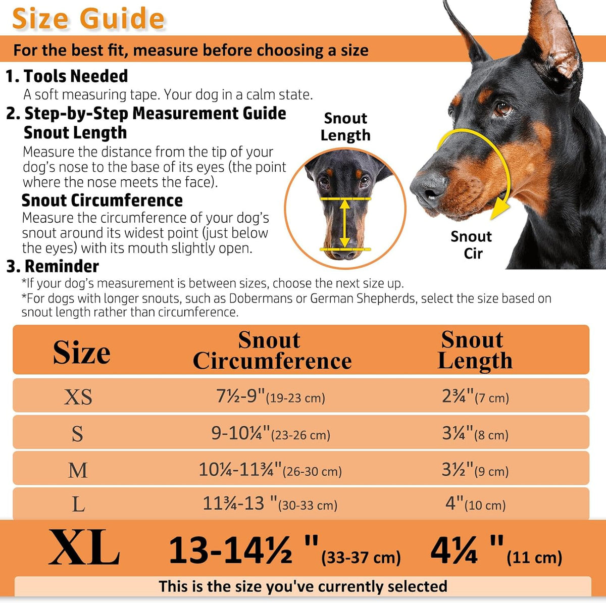 Dog Muzzle, Humane Basket Muzzle for Large Dogs Biting - Black / XL - image 2