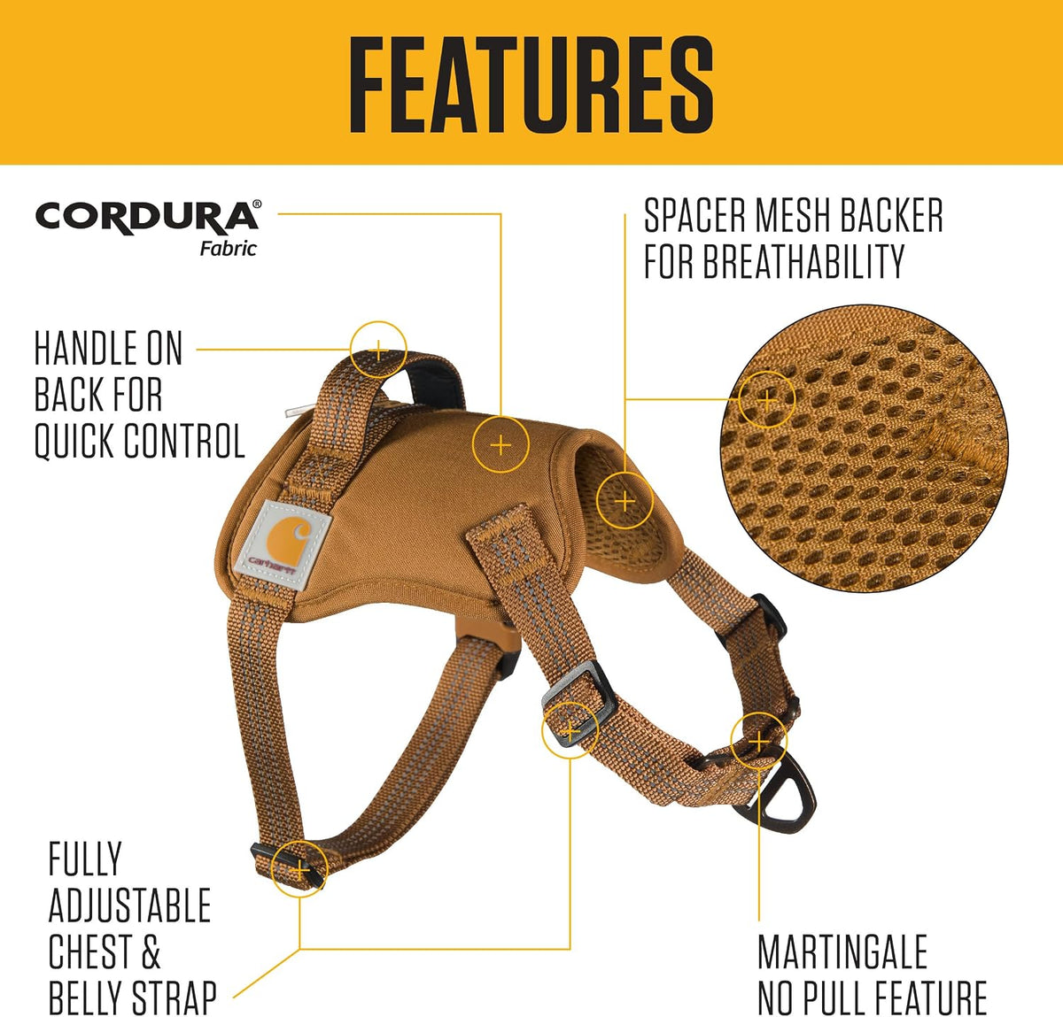 Carhartt Nylon Duck No Pull Dog Harness Deep Wine L – Essentials for Dogs - Port / Small - image 2