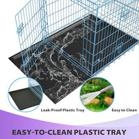 BestPet | Dog Crate | 30" | Blue | Foldable Metal Kennel with Double Doors, Secure Slide-Bolt Latches, Leakproof Tray | Portable Dog Cage for Small Breeds | for Travel, Indoor & Outdoor Use