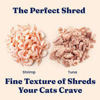 Solid Gold Wet Cat Food Shreds in Gravy - Healthy Canned Cat Food Made w/Real Tuna, Shrimp, Vitamins, Minerals & Taurine - Grain Free & Gluten Free Canned Meals for Cats & Kittens - 24ct/3oz Can