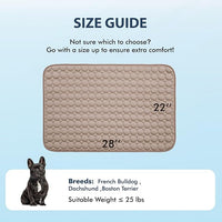 MICROCOSMOS Summer Cooling Mat & Sleeping Pad- Water Absorption Top, EZ Clean, Easy Carry, Materials Safe. Keep Cooling for Pets, Kids and Adults.(Brown, 28" x 22")