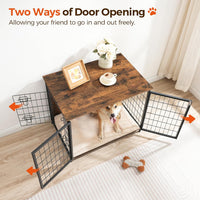 MAHANCRIS Dog Crate Furniture with Cushion - 31.5"L x 21.7"W x 25.6"H / Rustic Brown - image 3