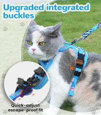 Cat Harness and Leash Set, Escape Proof Kitten Harness, Black - H604 Pro Ocean Blue / X-Small (4-6lb) - image 3