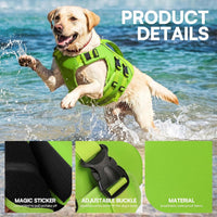 Dog Life Jacket Medium,Ripstop Dog Flotation Vest for Medium Dogs – Essentials for Dogs - Small / Green - image 3