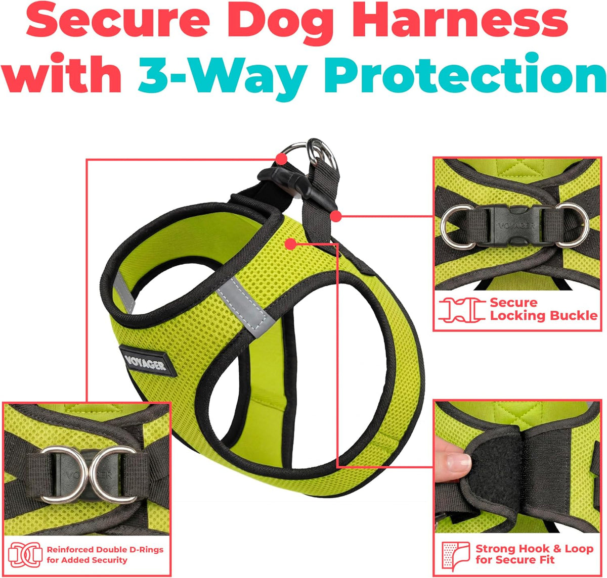 Voyager Step-in Air Dog Vest Harness - Harness (Lime Green/Black Trim) / XXS (Chest: 12 - 13.5") - image 2