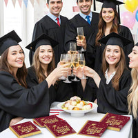 PERFQU Class of 2026 graduation napkins in blue and gold with cap and tassel design - view 19