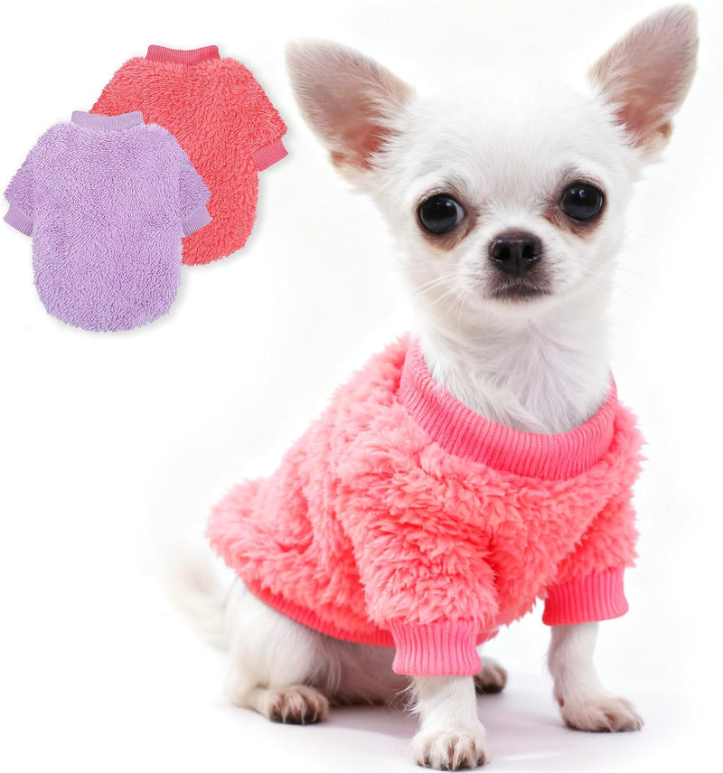 Dog Sweaters for Small Dogs - Pink2+Purple / XX-Small