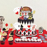 44PCS Halloween Cake Toppers with Spider Bat Castle Pumpkin Skull - Casino - image 3