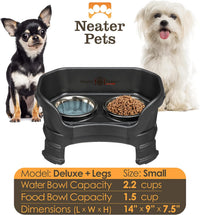 Neater Feeder Deluxe Mess-Proof Elevated Dog Bowls for Large Dogs - Small + Standard Bowl / Midnight Black - image 2