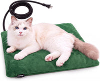 Cat Heating Pad, Heated Cat Bed, MET Safety Listed - Grass Green / Small: 16" x 13" x 1.6"