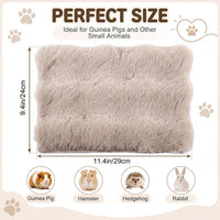 Jetec 3 Pcs Guinea Pig Beds, Fleece Small Animal Mats - Bubble Fleece / Winter / Brown - image 2