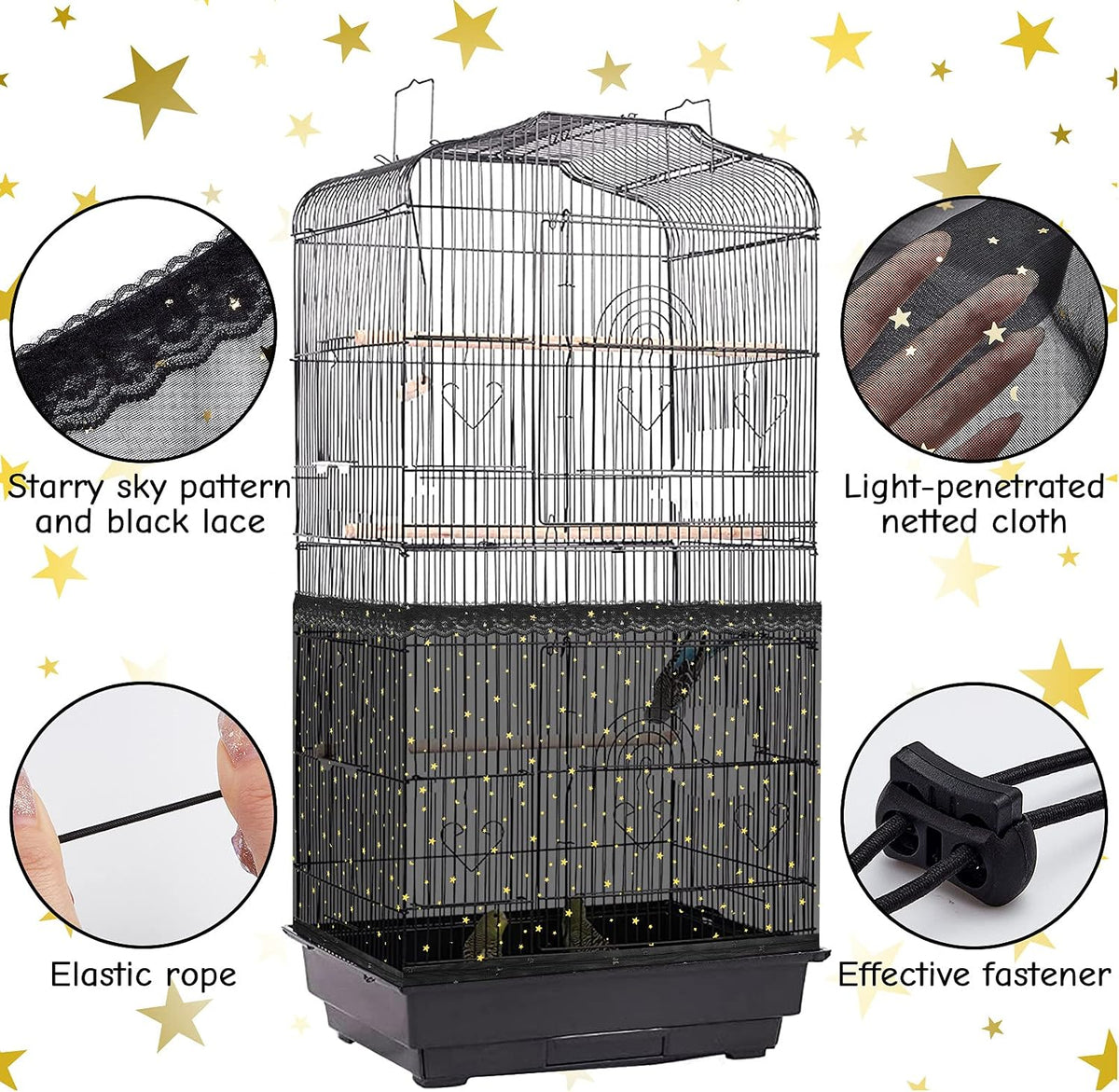 Shappy Large Bird Cage Cover, Birdcage Nylon Mesh Net Cover, L – Essentials for Birds - image 4