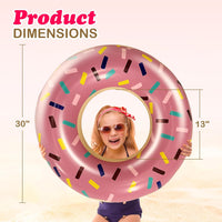 4E's Novelty 4 Pack Donut Pool Floats for Kids & Adults 30" Swim - image 4
