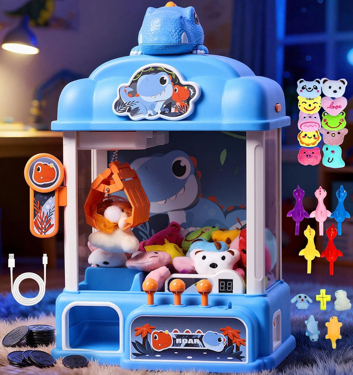 CWLAKON Claw Machine for Kids Boys Dinosaur Toys - Blue